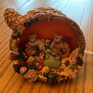 Boyds Bears Jack, Gordy, and Punkin cornucopia